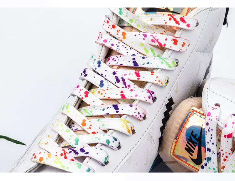 Colorful Splash Ink Shoelaces AF1 Basketball Shoe Laces Men Women Sneaker Canvas Laces For Shoes Accessories 100/120/140/160CM