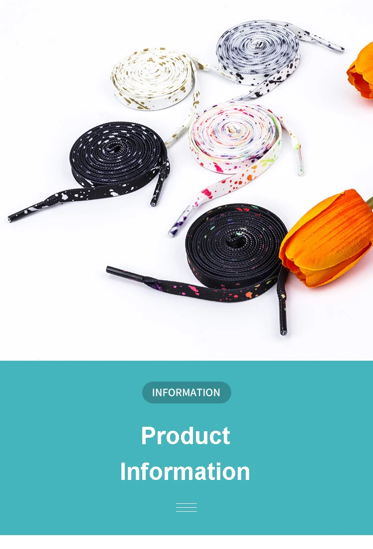 Colorful Splash Ink Shoelaces AF1 Basketball Shoe Laces Men Women Sneaker Canvas Laces For Shoes Accessories 100/120/140/160CM