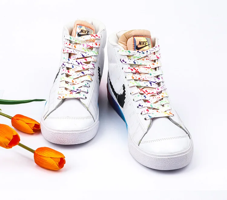 Colorful Splash Ink Shoelaces AF1 Basketball Shoe Laces Men Women Sneaker Canvas Laces For Shoes Accessories 100/120/140/160CM