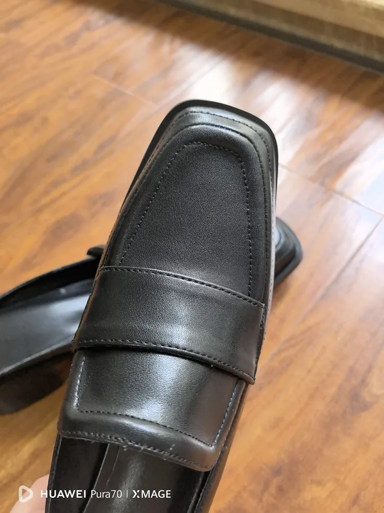 MKKHOU Fashion Sandals Women New High Quality Genuine Soft Leather Square Toe Open Heel Muller Shoes Outside Casual Slippers