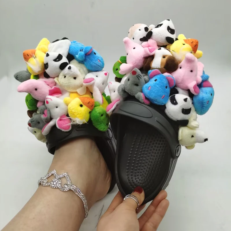 2025 Women Home Slippers Summer Cute Plush Animal Decorative Slippers Fashion Wearing Slippers Non-slip Flat Shoes Ladies Shoes