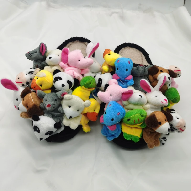 2025 Women Home Slippers Summer Cute Plush Animal Decorative Slippers Fashion Wearing Slippers Non-slip Flat Shoes Ladies Shoes
