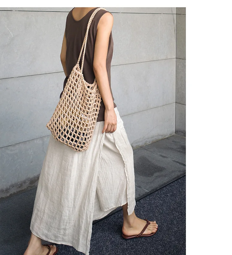Vintage Women's Summer Pants 100% Linen Wide Leg Pant Skirt Pocket Elastic High Waist Loose Casual Loose Trousers Female Bottom