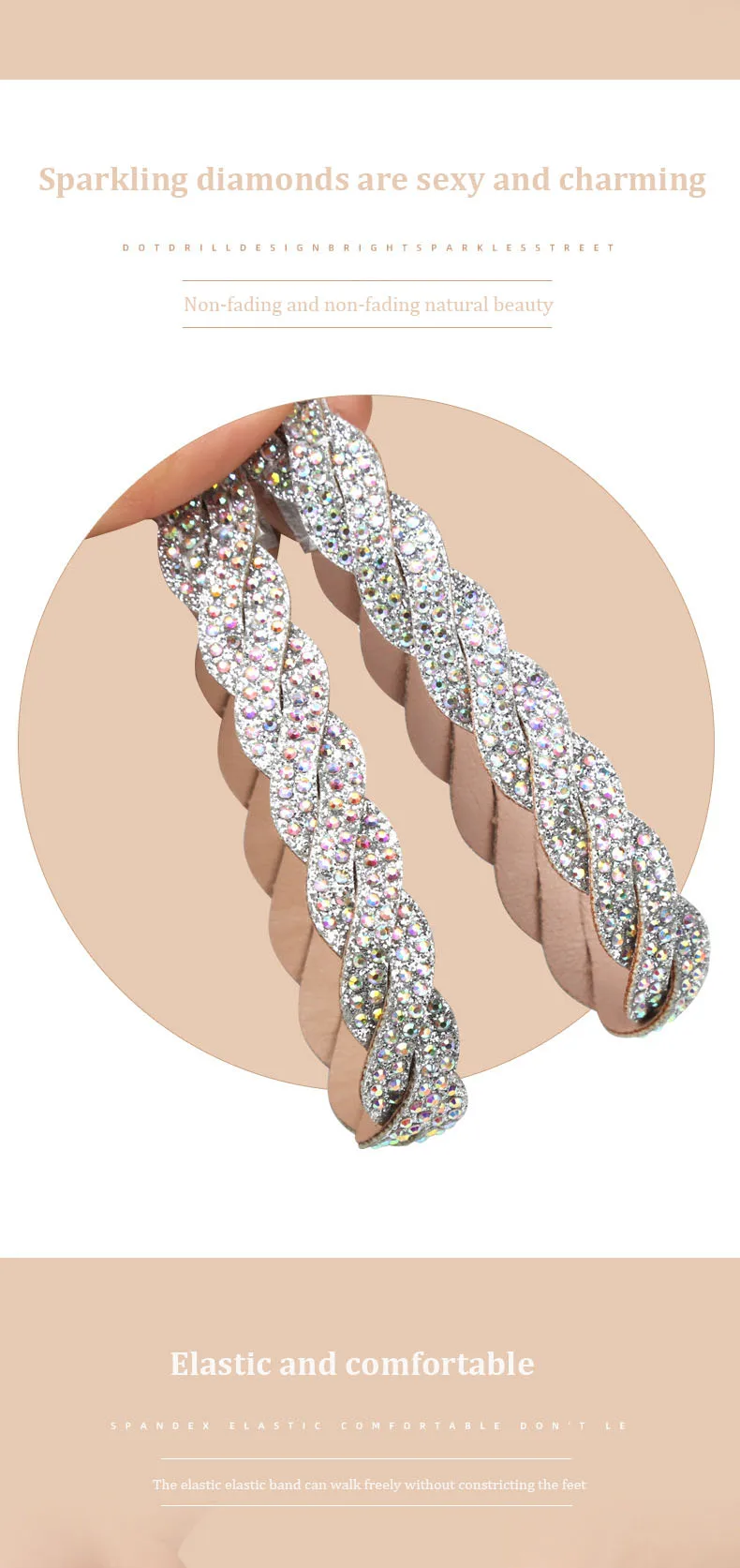 Shoe Ankle Straps High Heels Anti-Loose Shoelace Accessories Stretchy Flexible PU Leather Lady Women Elastic Belt Band for Heels