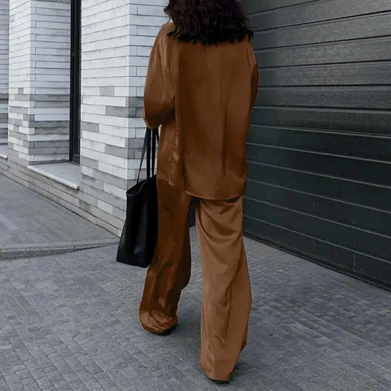 Fashion Women Loose Pants Sets 2023 ZANZEA Long Sleeve Shirts Wide Leg Pants Oversized Office Lady Outfits Tracksuit Streetwears