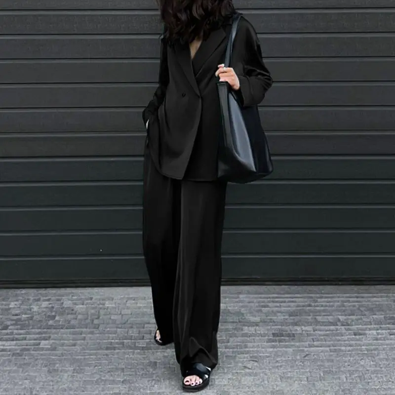 Fashion Women Loose Pants Sets 2023 ZANZEA Long Sleeve Shirts Wide Leg Pants Oversized Office Lady Outfits Tracksuit Streetwears