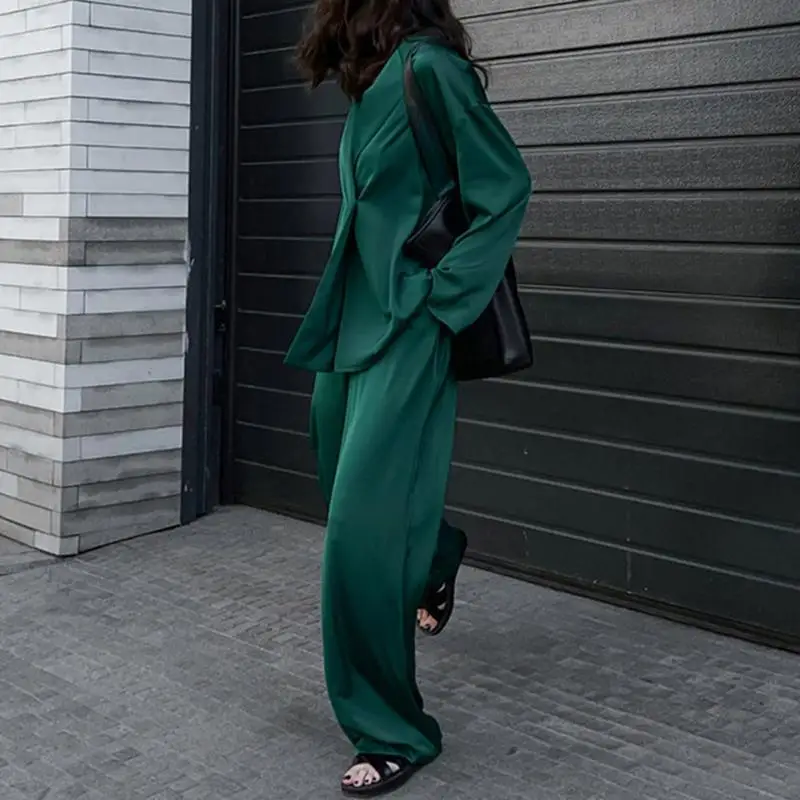 Fashion Women Loose Pants Sets 2023 ZANZEA Long Sleeve Shirts Wide Leg Pants Oversized Office Lady Outfits Tracksuit Streetwears
