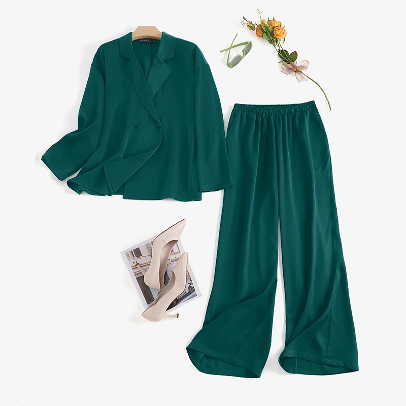 Fashion Women Loose Pants Sets 2023 ZANZEA Long Sleeve Shirts Wide Leg Pants Oversized Office Lady Outfits Tracksuit Streetwears
