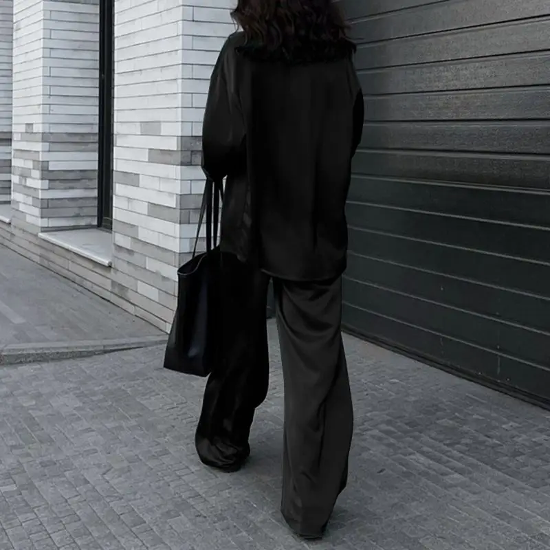 Fashion Women Loose Pants Sets 2023 ZANZEA Long Sleeve Shirts Wide Leg Pants Oversized Office Lady Outfits Tracksuit Streetwears