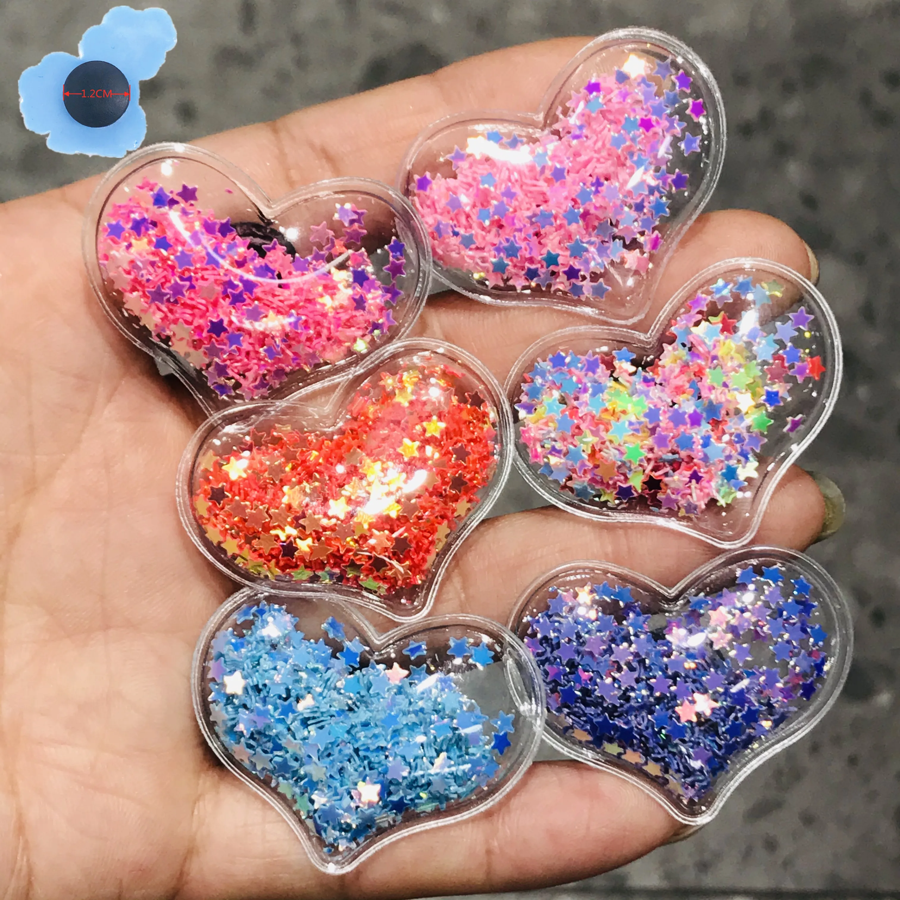 Good Quality 1PCS Shining Hearts Kids Shoes Accessories Resin Shoe Clog For Boys Girls Shoes Charms Holiday Presents