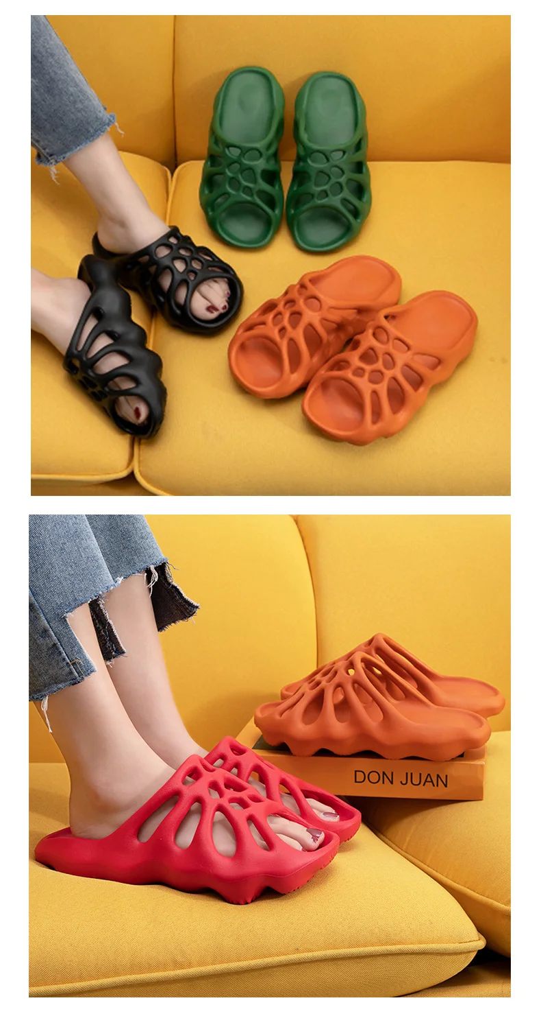 Summer Slippers Women Men New Fashion Skull Thick Bottom Increased Street Flip Flops Indoor Couple Home Soft Sandals Big Size