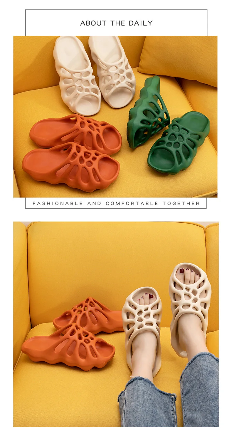 Summer Slippers Women Men New Fashion Skull Thick Bottom Increased Street Flip Flops Indoor Couple Home Soft Sandals Big Size