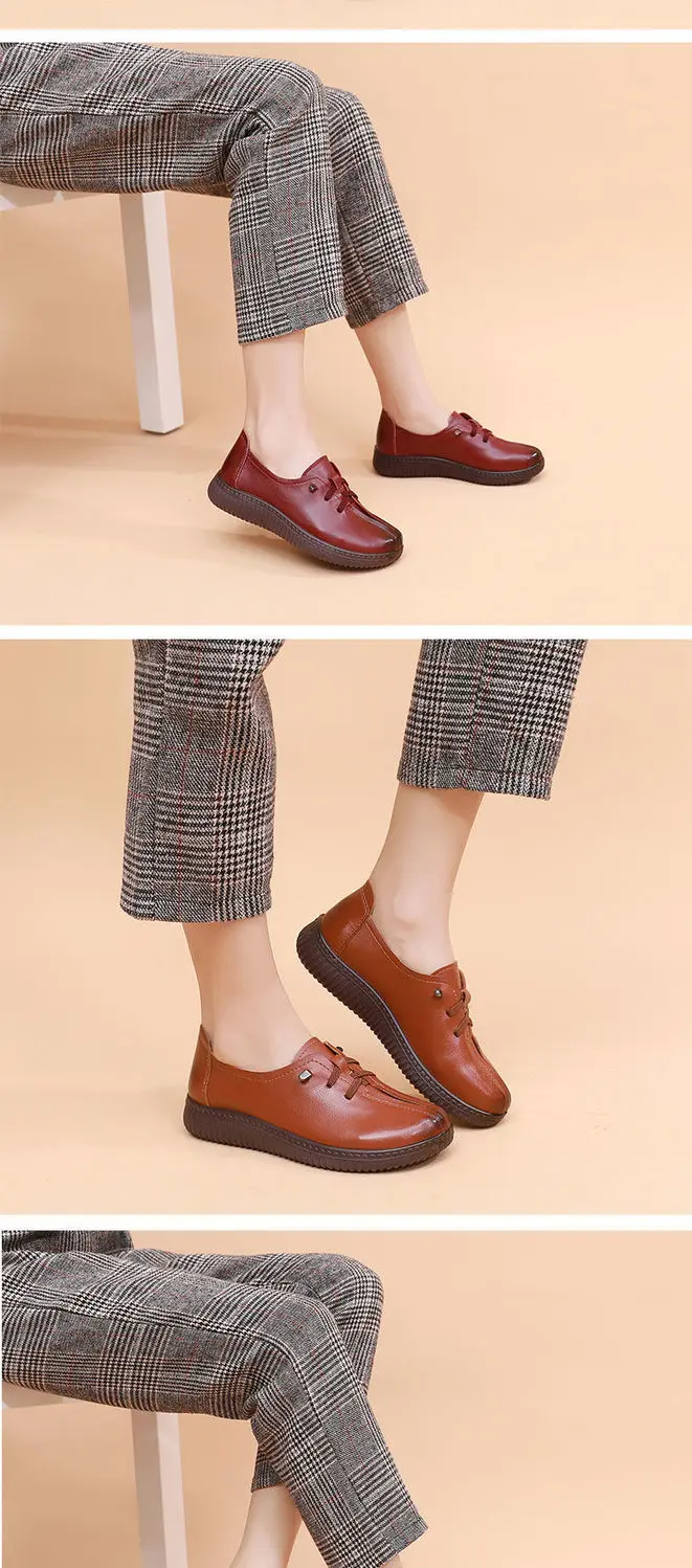Black Loafers Genuine Leather Sneakers for Women 2022 Flat Heel Women's Autumn Shoes Ladies Cowhide Moccasin Woman Flats