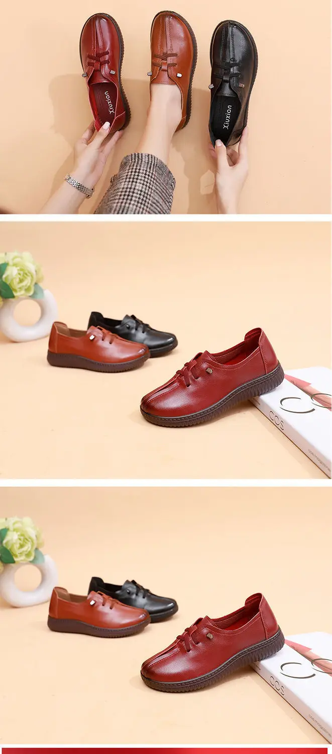 Black Loafers Genuine Leather Sneakers for Women 2022 Flat Heel Women's Autumn Shoes Ladies Cowhide Moccasin Woman Flats