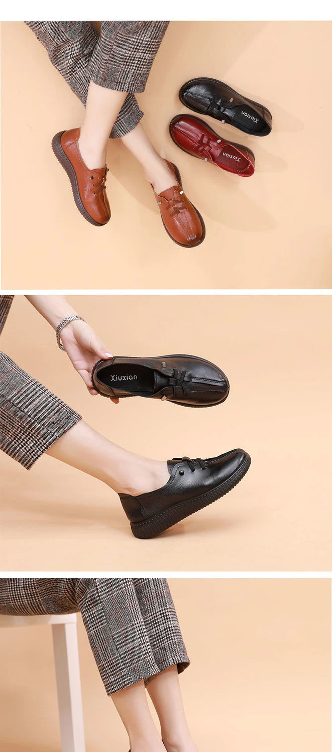 Black Loafers Genuine Leather Sneakers for Women 2022 Flat Heel Women's Autumn Shoes Ladies Cowhide Moccasin Woman Flats