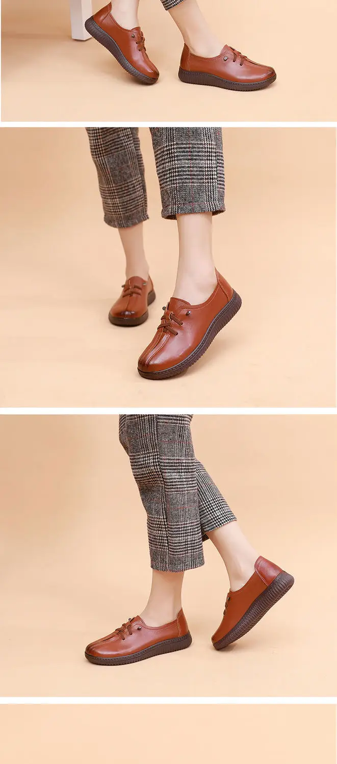 Black Loafers Genuine Leather Sneakers for Women 2022 Flat Heel Women's Autumn Shoes Ladies Cowhide Moccasin Woman Flats