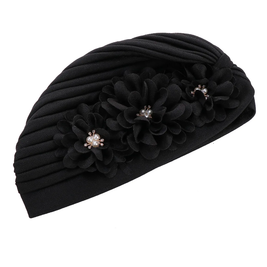 2020 cotton solid folds pearl muslim turban scarf women islamic inner hijab caps Arab wrap head femme musulman turbante mujer