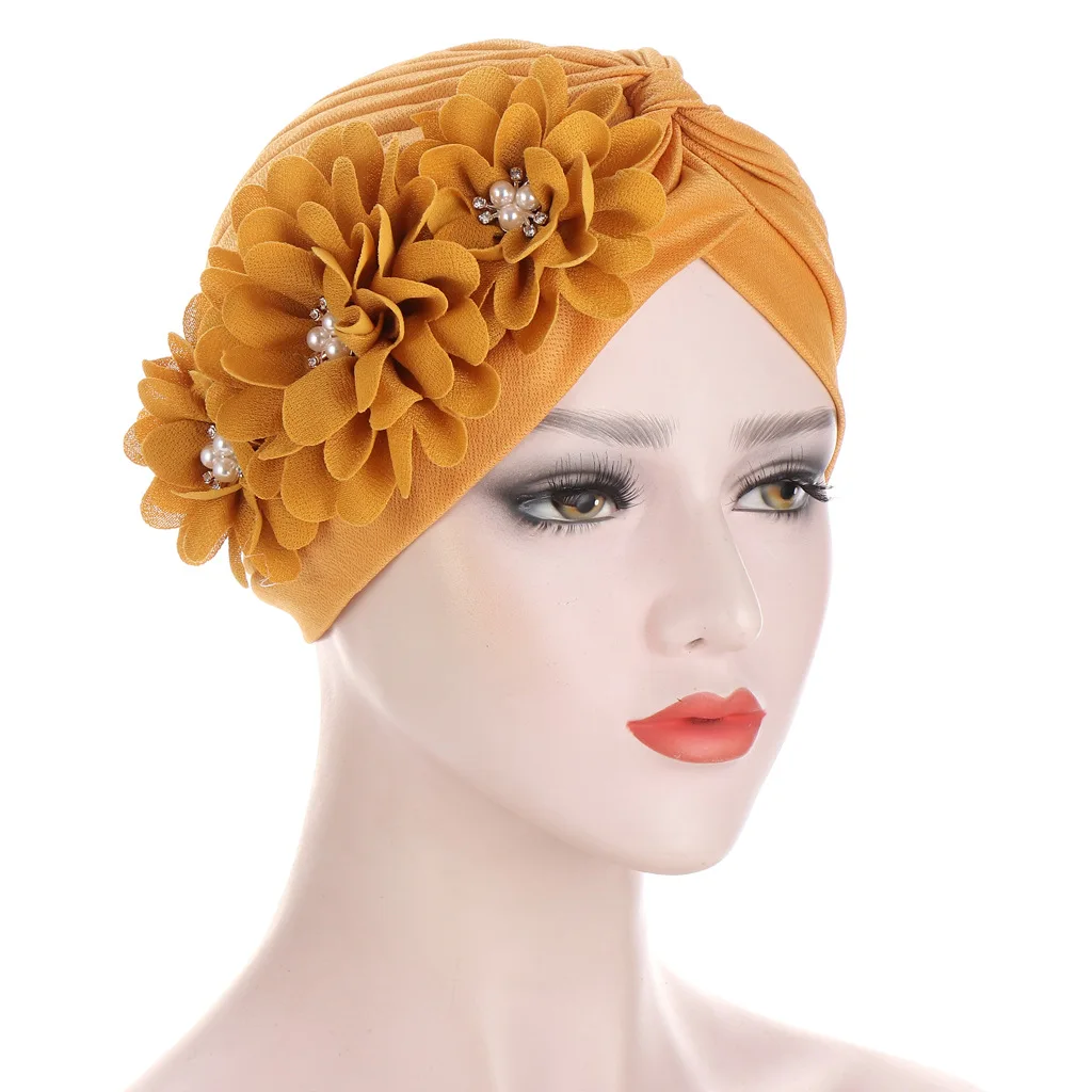 2020 cotton solid folds pearl muslim turban scarf women islamic inner hijab caps Arab wrap head femme musulman turbante mujer