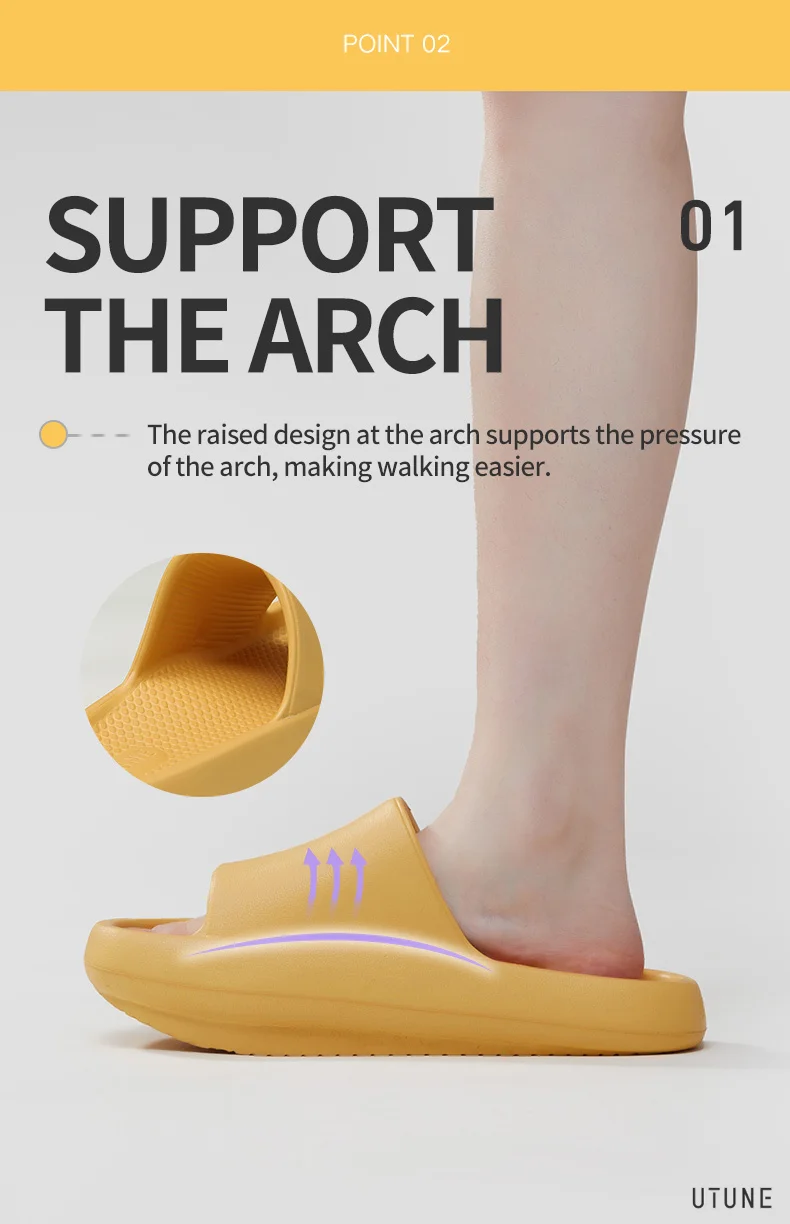 UTUNE-Yoga Sandal Slides for Women, Negative Heel Shoes, Leg Slimming, Lose Weight, Ergonomics Sandals, Flat Foot, Couple EVA