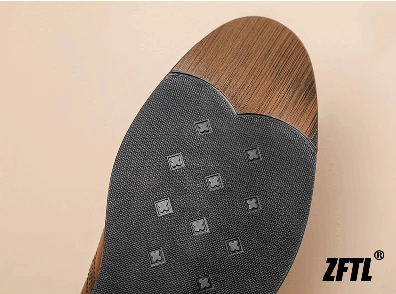 ZFTL Men's Dress Shoes Brogue Engraved Business Formal Wedding Shoes Man Oxford shoes Bullock Men's New Spring first lay leather