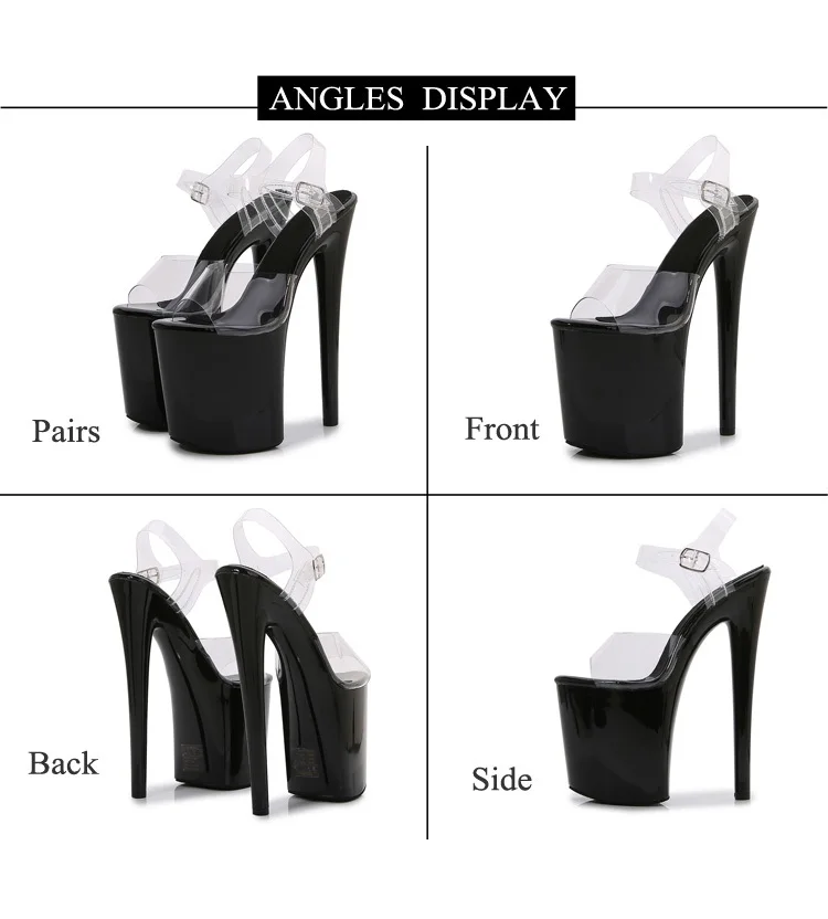 SDTRFT Multicolor Fashion Red Shoes Woman Sexy Transparent Platforms Pumps Open Toe 20cm Ultra Thin High Heels Platform Sandals
