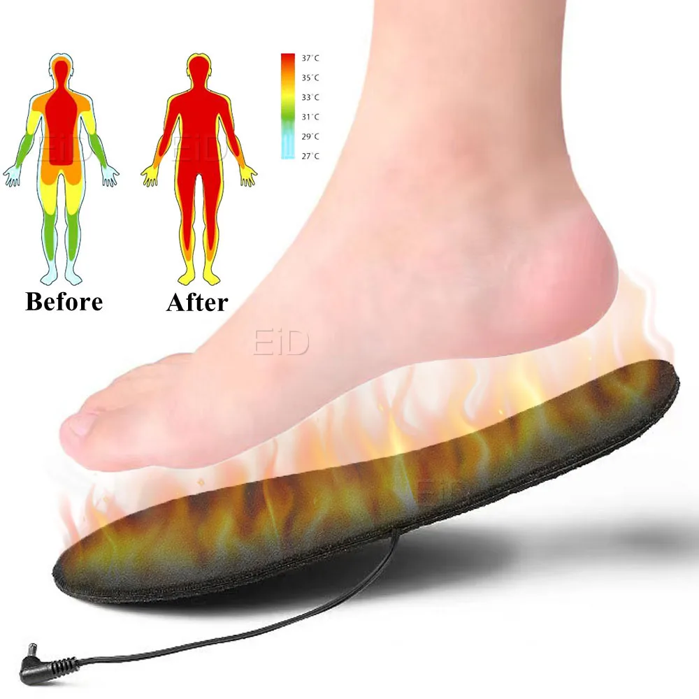 USB Electric Heated Shoe Insole Winter Warm Women Foot Pad Washable Thermal Men Boot Mat Unisex Heating Shoe Insoles