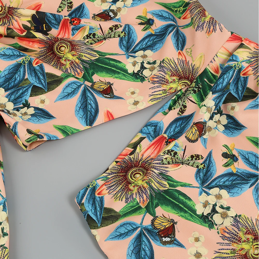 New Summer Women's Fashion Slanted Shoulder Floral Elegant Dress Slim Asymmetric Ruffle Party Long Sleeves Dress