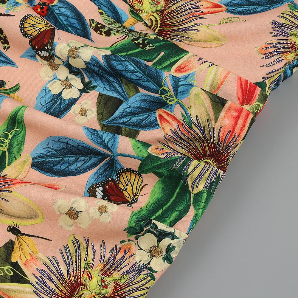 New Summer Women's Fashion Slanted Shoulder Floral Elegant Dress Slim Asymmetric Ruffle Party Long Sleeves Dress