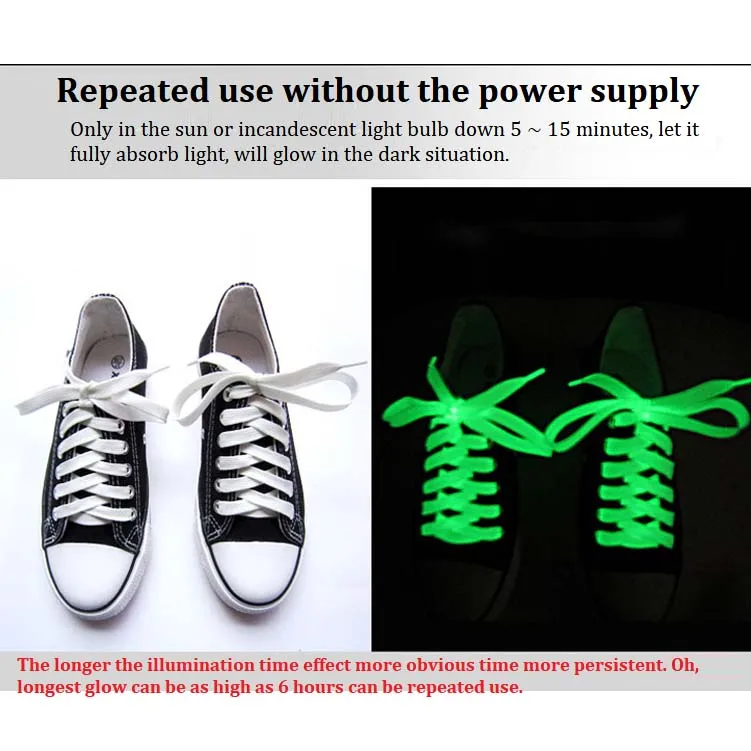 Luminous Shoelaces Men Women Sports Shoes Laces Runner Shoelace Glow In The Dark Night Classic Shoestrings Reflective Shoe Laces