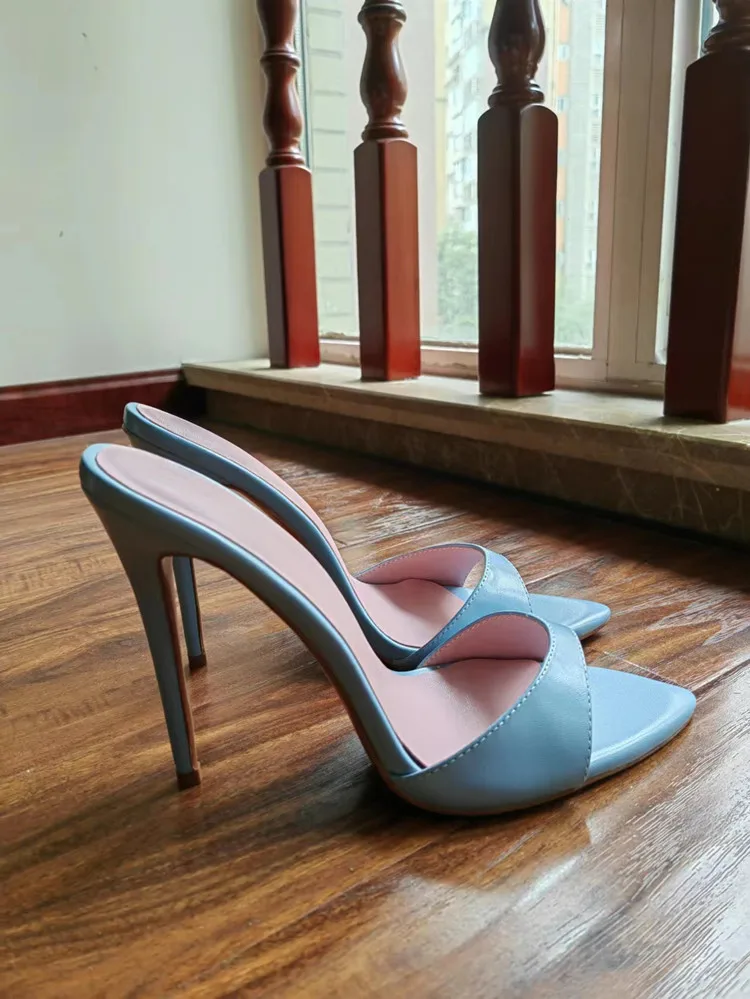 MKKHOU Fashion Sandals Women New Minimalist Classic Word With Stiletto 12cm High Heel Sandals Summer All-match Modern Slippers