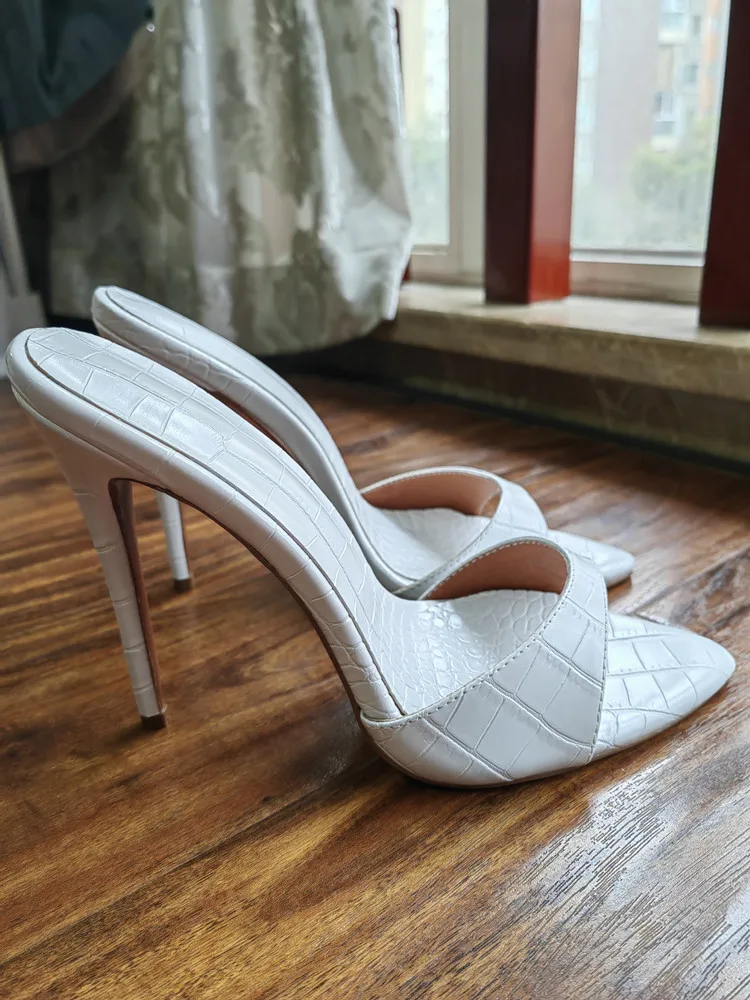 MKKHOU Fashion Sandals Women New Minimalist Classic Word With Stiletto 12cm High Heel Sandals Summer All-match Modern Slippers