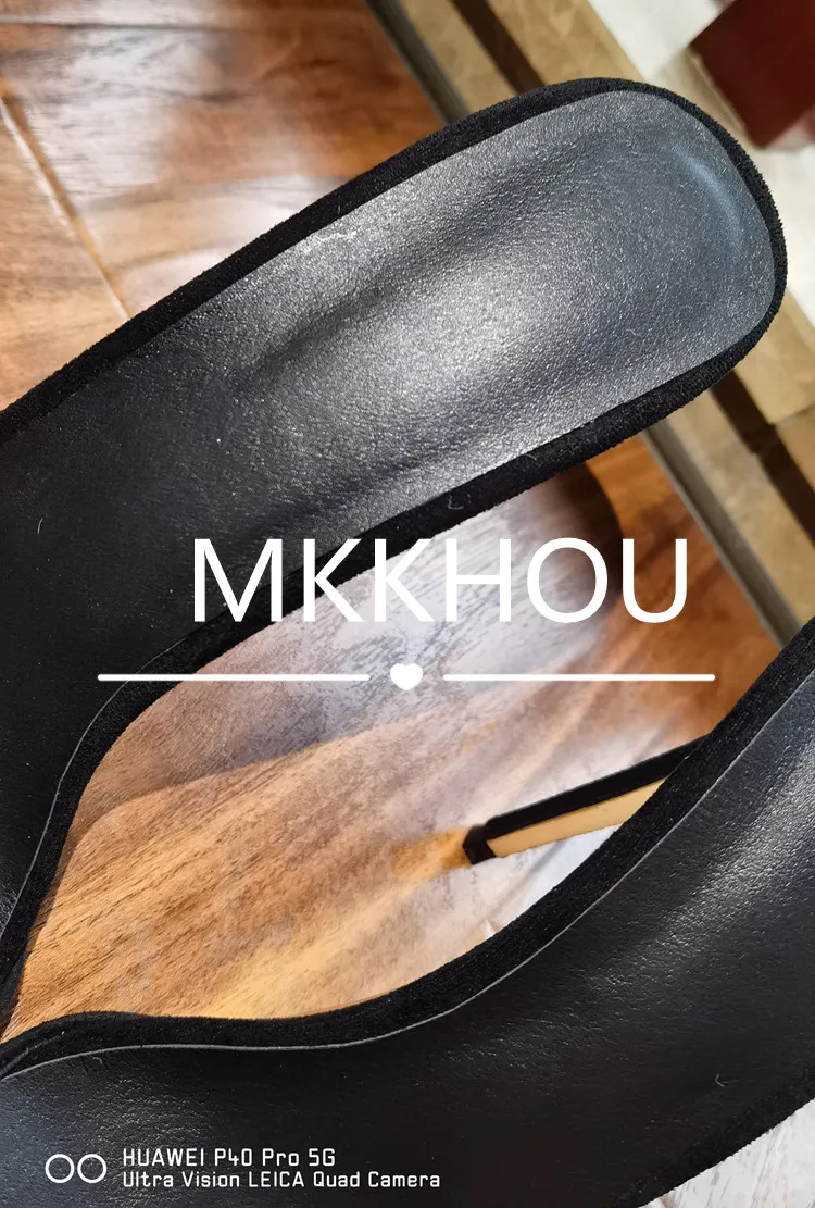 MKKHOU Fashion Sandals Women New Minimalist Classic Word With Stiletto 12cm High Heel Sandals Summer All-match Modern Slippers
