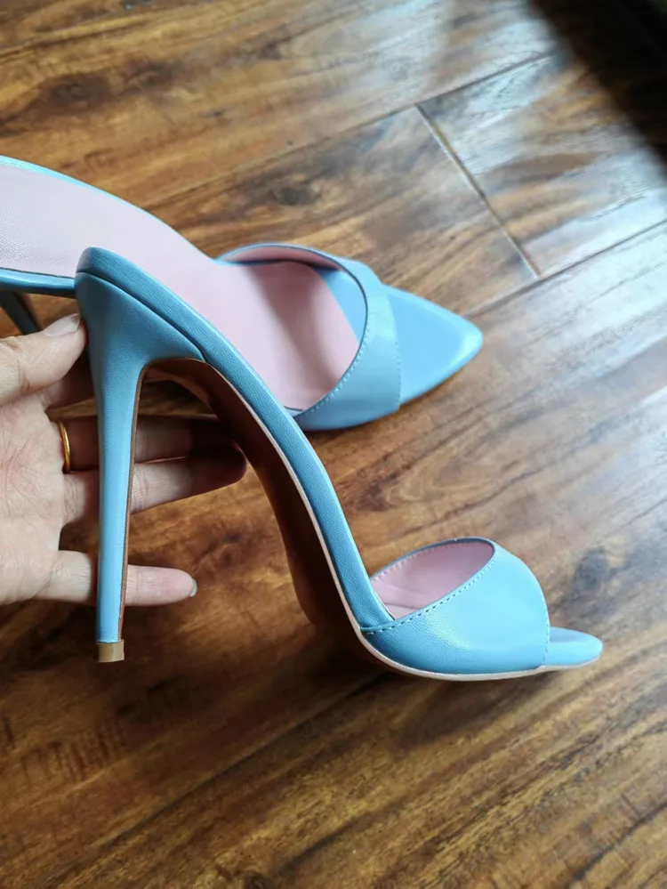MKKHOU Fashion Sandals Women New Minimalist Classic Word With Stiletto 12cm High Heel Sandals Summer All-match Modern Slippers