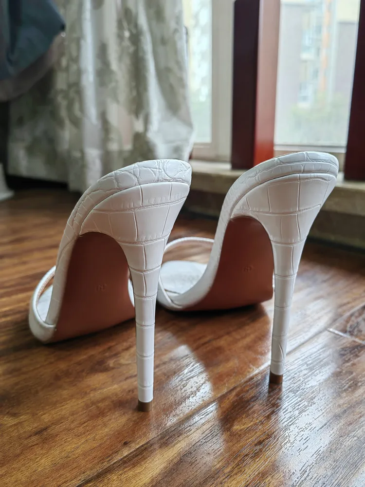 MKKHOU Fashion Sandals Women New Minimalist Classic Word With Stiletto 12cm High Heel Sandals Summer All-match Modern Slippers