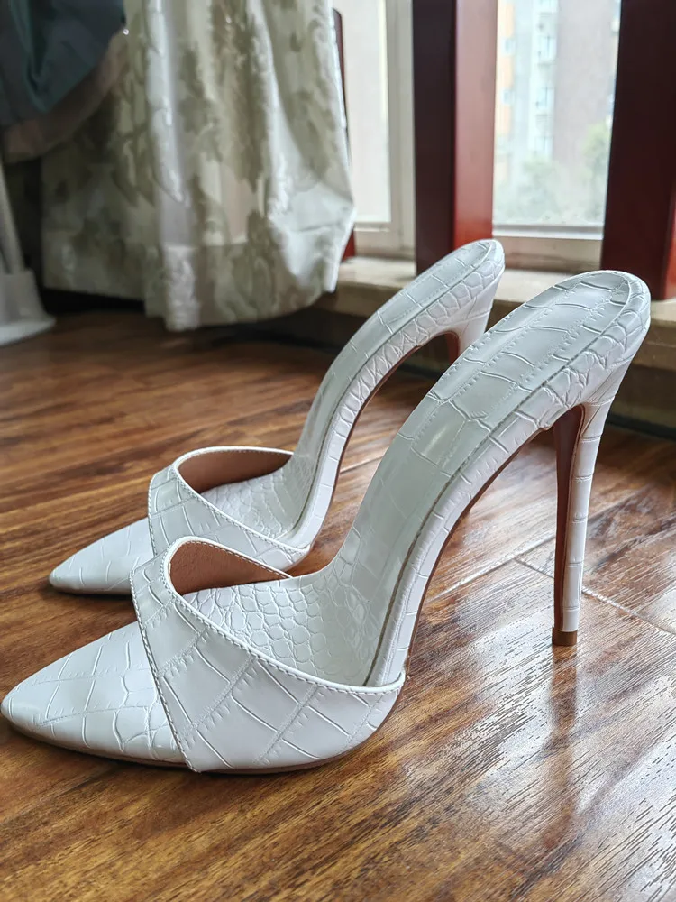 MKKHOU Fashion Sandals Women New Minimalist Classic Word With Stiletto 12cm High Heel Sandals Summer All-match Modern Slippers