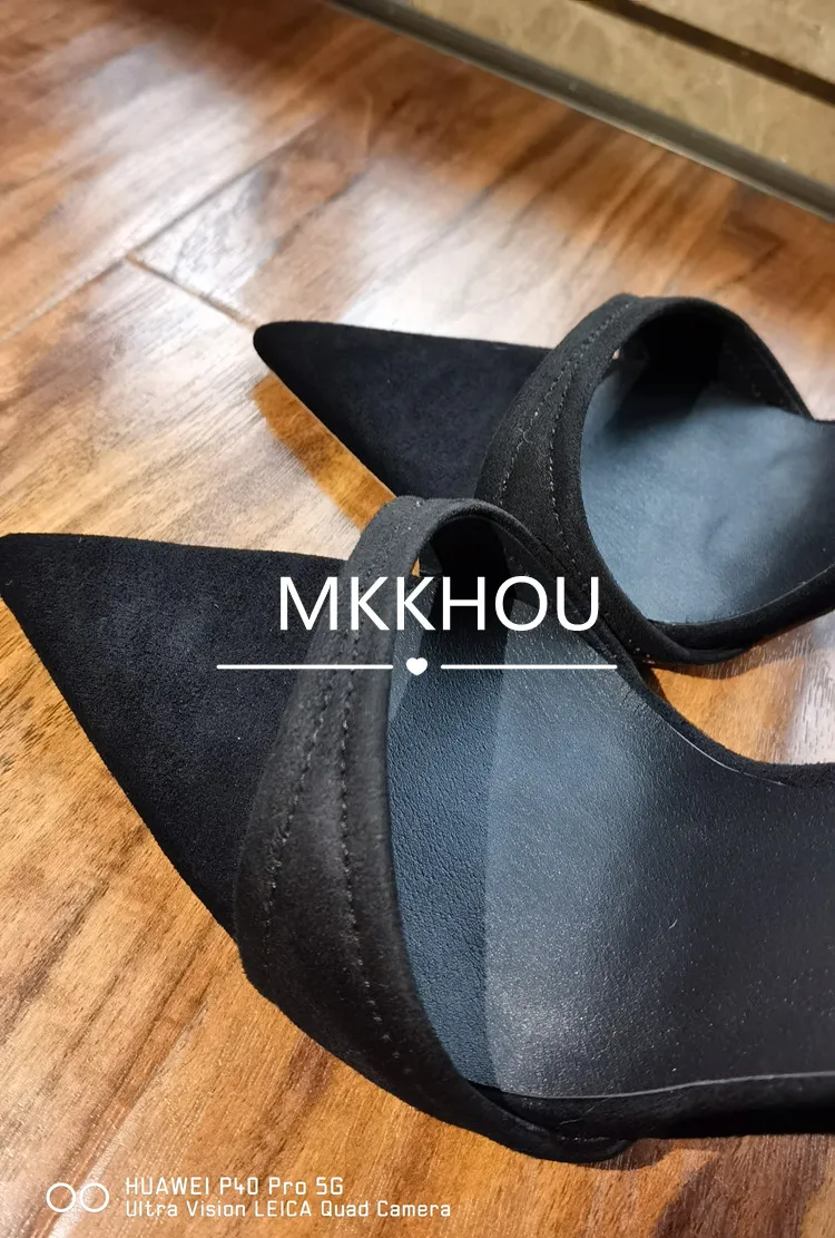 MKKHOU Fashion Sandals Women New Minimalist Classic Word With Stiletto 12cm High Heel Sandals Summer All-match Modern Slippers