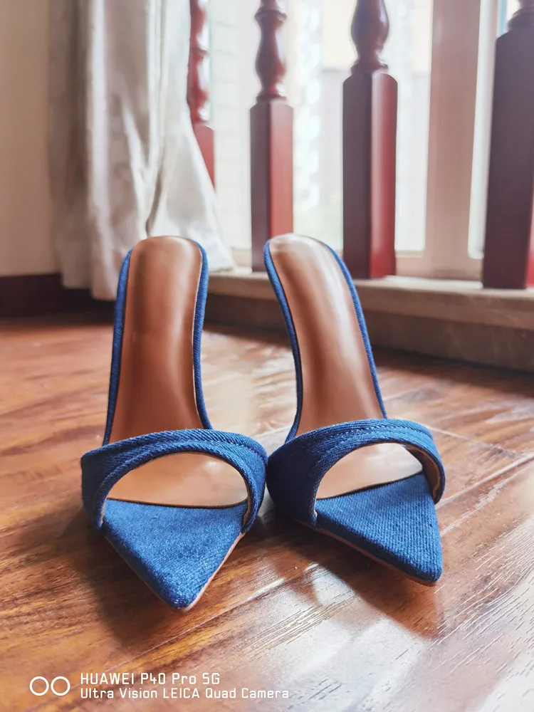 MKKHOU Fashion Sandals Women New Minimalist Classic Word With Stiletto 12cm High Heel Sandals Summer All-match Modern Slippers