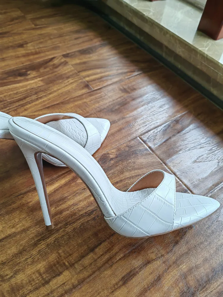 MKKHOU Fashion Sandals Women New Minimalist Classic Word With Stiletto 12cm High Heel Sandals Summer All-match Modern Slippers