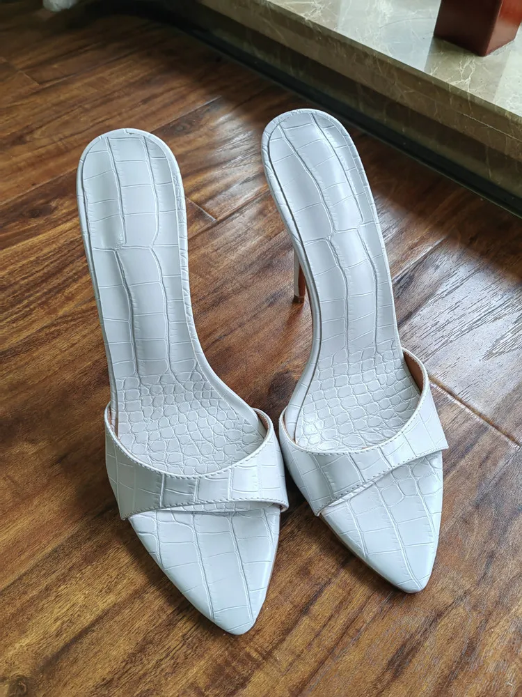 MKKHOU Fashion Sandals Women New Minimalist Classic Word With Stiletto 12cm High Heel Sandals Summer All-match Modern Slippers