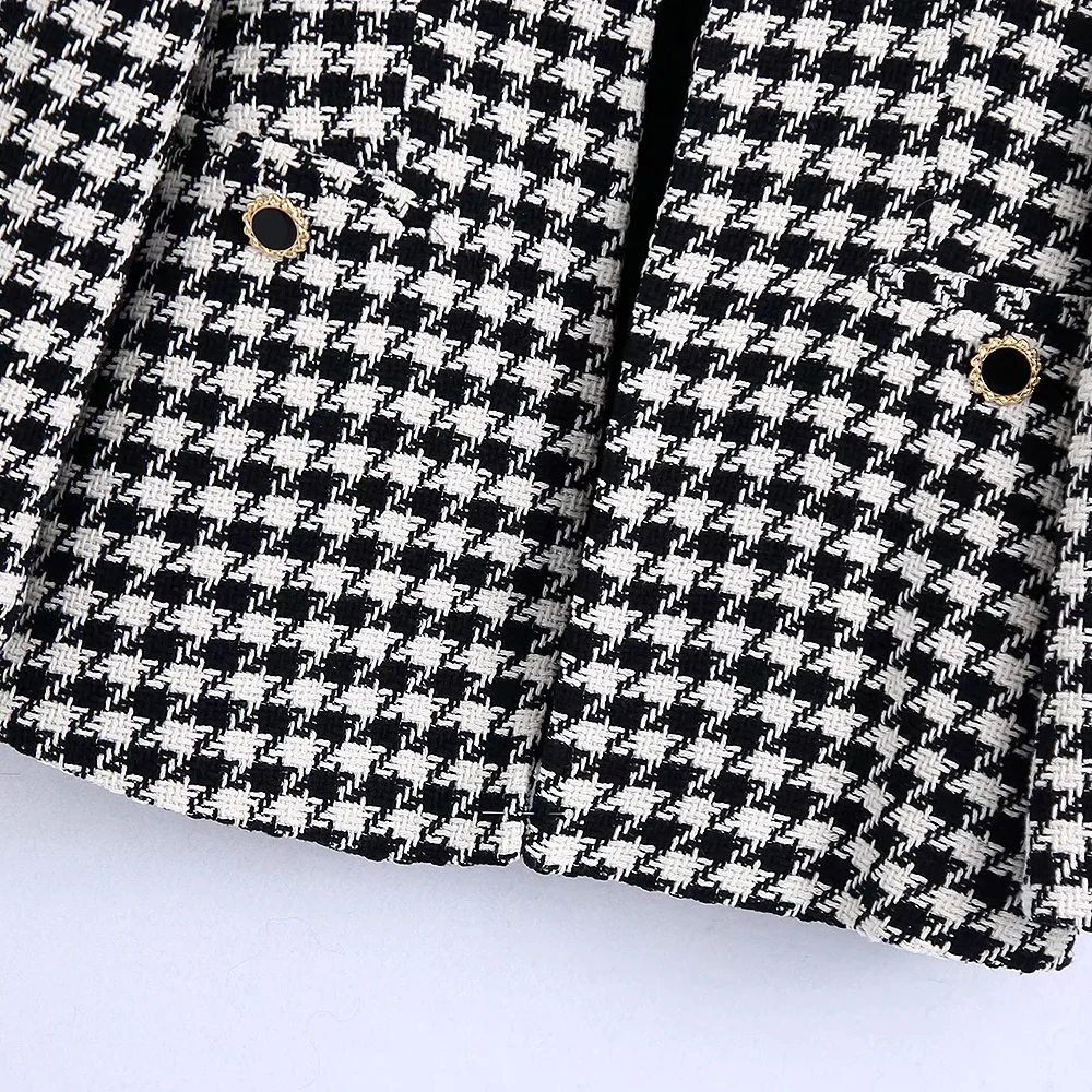 xikom 2021 Tweed Two pieces set Women Vintage V Neck Long Sleeve Office Lady slim Blazer Coat Female Hight Waist Shorts suit