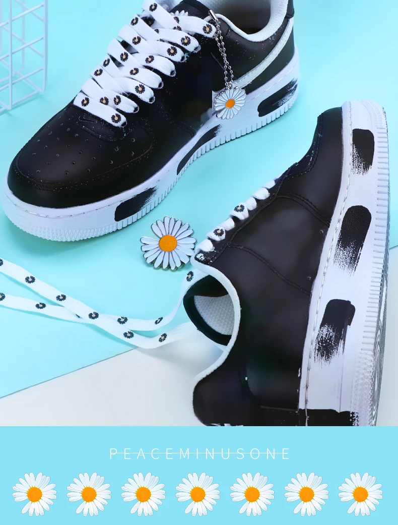 Little Daisies Shoelaces Cartoon Printing Fashion AF1 Cream Daisy Shoelace Flat Shoe Buckle Colorful Lace Accessories Decorative