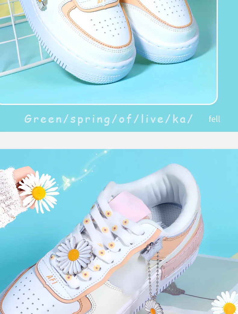 Little Daisies Shoelaces Cartoon Printing Fashion AF1 Cream Daisy Shoelace Flat Shoe Buckle Colorful Lace Accessories Decorative