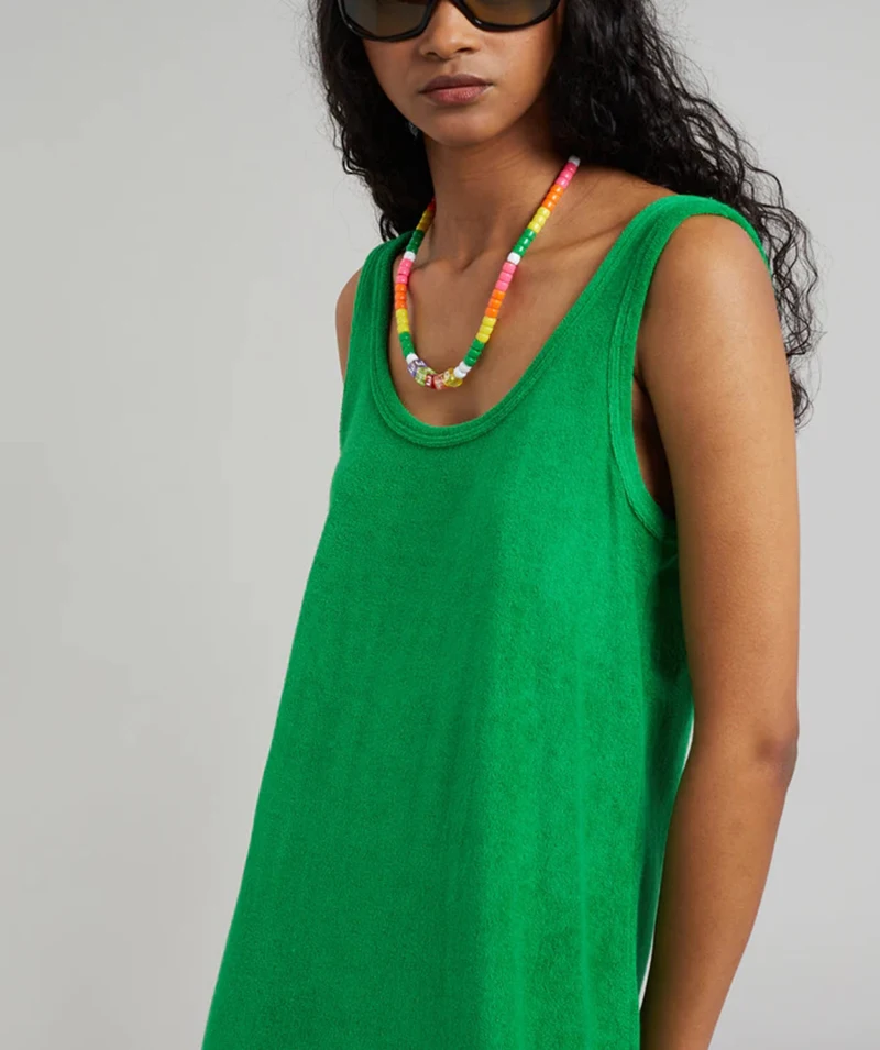 Fashion Chic Elegant Summer Dresses Woman Terry Cloth Casual O-Neck Sleeveless Basic Long Maxi Dresses Vestidos De Mujer