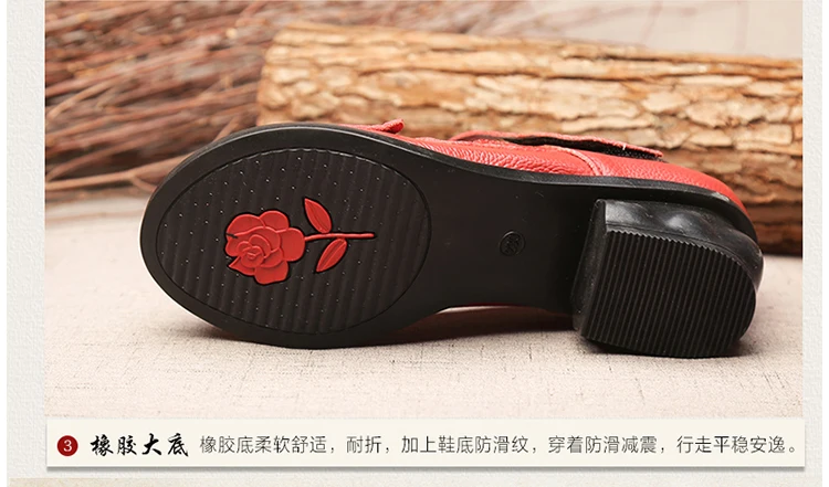 Vintage Cowhide Leather Sandals Women High Quality Mary Jane Shoes Low Heels Sandal With Flower Woman Chic Shoes Sandalias Mujer