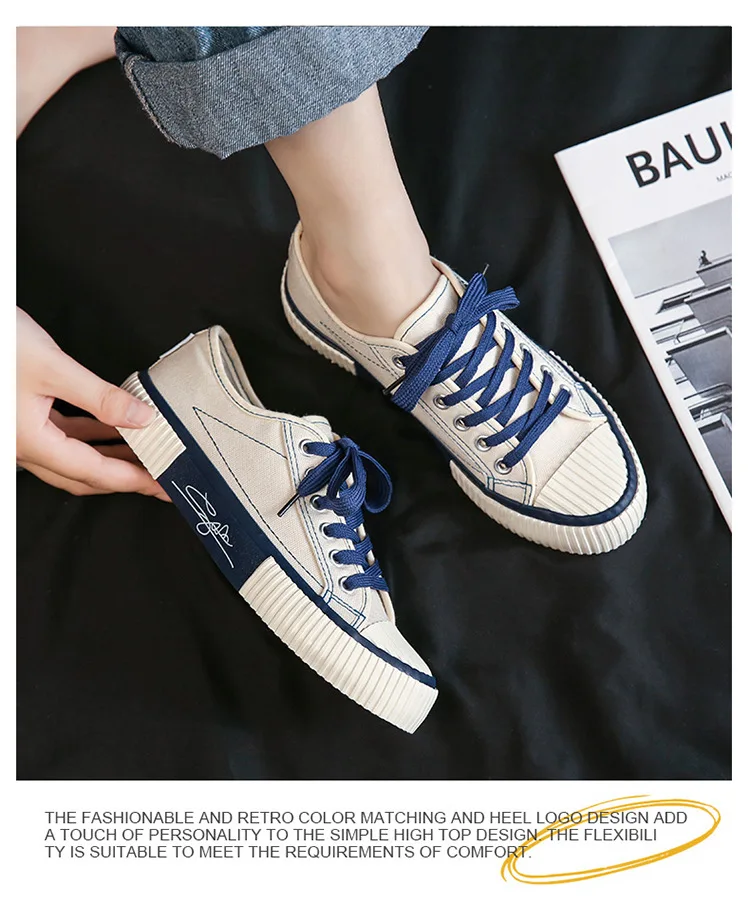 Purple Ladies Canvas Shoes Spring Woman Sneakers Shoes Girls Student Canvas Vulcanized Shoes Colorful Lace-up Female Shoes