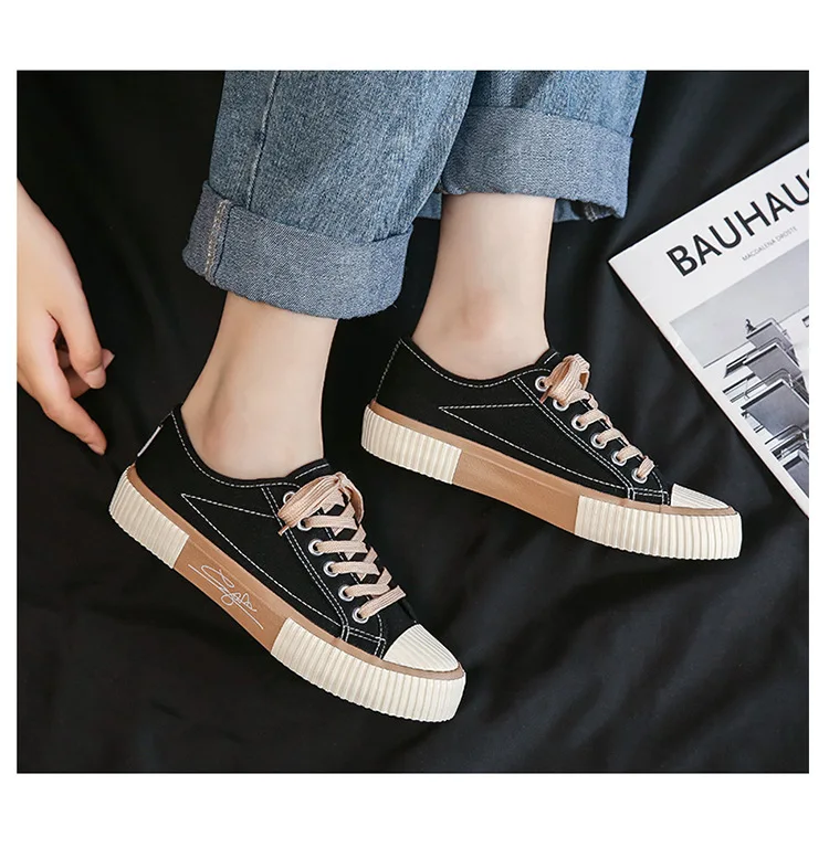 Purple Ladies Canvas Shoes Spring Woman Sneakers Shoes Girls Student Canvas Vulcanized Shoes Colorful Lace-up Female Shoes