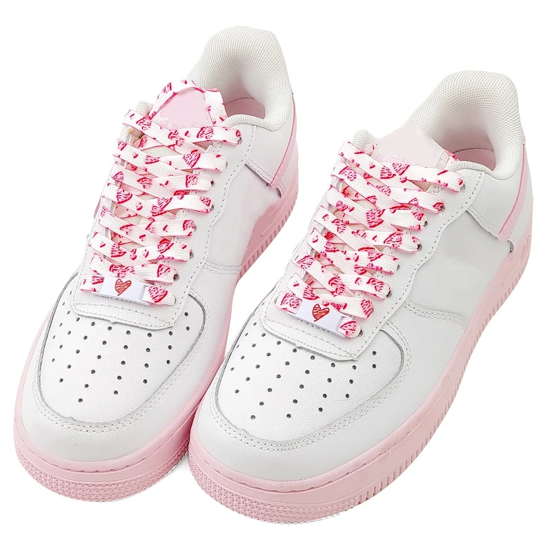 Luminous Shoe Lace Metal Buckle Heart Love Decorations Shoelaces Buckles DIY Sneaker Shoe Laces Lock Accesories New 1Pair