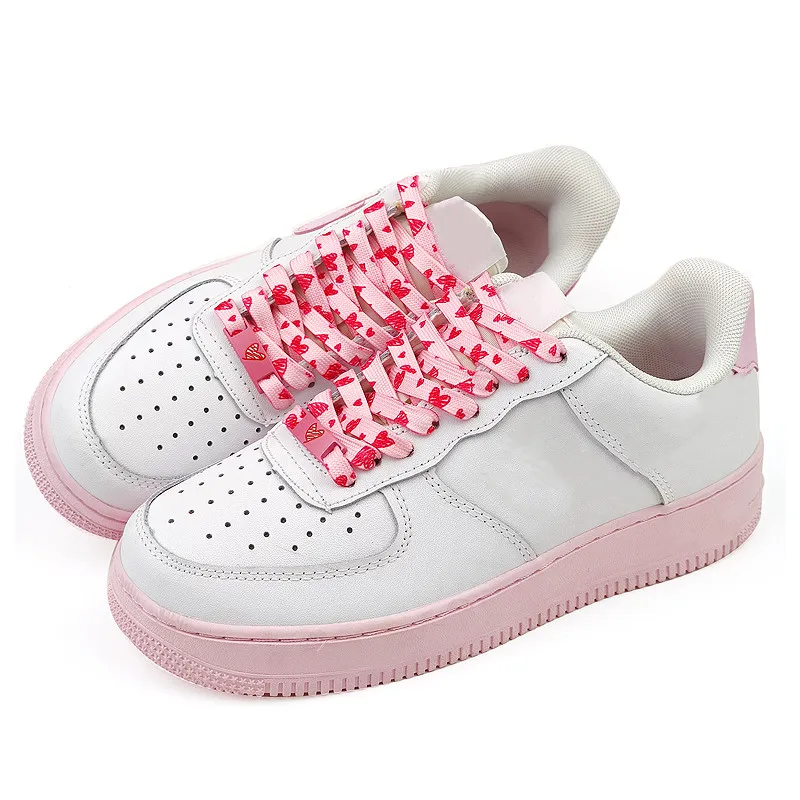 Luminous Shoe Lace Metal Buckle Heart Love Decorations Shoelaces Buckles DIY Sneaker Shoe Laces Lock Accesories New 1Pair