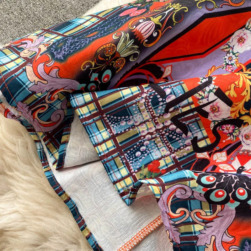 Retro Printed Elegant Dresses For Women Flare Sleeve Ruffles Ladies Holiday Party Dinner Female Dress Vestidos Платье Женское