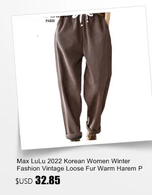 Amax luluE 2024 Luxury Clothing Winter Womens Fashion Loose Warm Fur Pants Female Casual Vintage Thicken Harajuku Harem Trousers